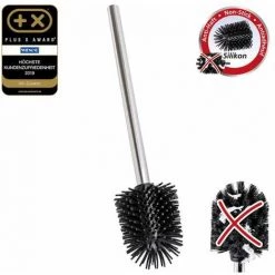 WENKO Brosse Wc Silicone De Rechange, Tête Brosse WC Noire Avec Manche Acier Inox, Silicone, Ø 8x35 Cm, Noir - Chromé 8 WENKO Brosse Wc Silicone De Rechange, Tête Brosse WC Noire Avec Manche Acier Inox, Silicone, Ø 8x35 Cm, Noir - Chromé -WENKO Soldes 16526393 2