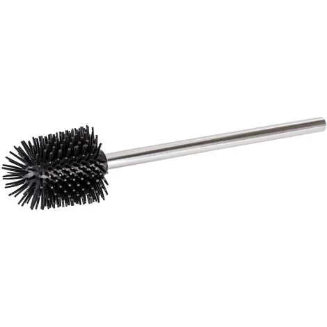 WENKO Brosse Wc Silicone De Rechange, Tête Brosse WC Noire Avec Manche Acier Inox, Silicone, Ø 8,5x35 Cm, Noir - Chromé 3 WENKO Brosse Wc Silicone De Rechange, Tête Brosse WC Noire Avec Manche Acier Inox, Silicone, Ø 8,5x35 Cm, Noir - Chromé