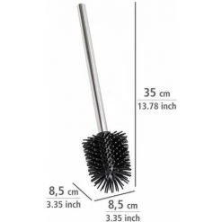 WENKO Brosse Wc Silicone De Rechange, Tête Brosse WC Noire Avec Manche Acier Inox, Silicone, Ø 8,5x35 Cm, Noir - Chromé 10 WENKO Brosse Wc Silicone De Rechange, Tête Brosse WC Noire Avec Manche Acier Inox, Silicone, Ø 8,5x35 Cm, Noir - Chromé -WENKO Soldes 16526396 4