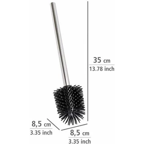 WENKO Brosse Wc Silicone De Rechange, Tête Brosse WC Noire Avec Manche Acier Inox, Silicone, Ø 8,5x35 Cm, Noir - Chromé 6 WENKO Brosse Wc Silicone De Rechange, Tête Brosse WC Noire Avec Manche Acier Inox, Silicone, Ø 8,5x35 Cm, Noir - Chromé – Image 4