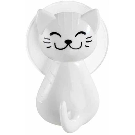 WENKO Crochet à Ventouse Chat Blanc 2 WENKO Crochet à Ventouse Chat Blanc