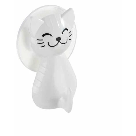 WENKO Crochet à Ventouse Chat Blanc 3 WENKO Crochet à Ventouse Chat Blanc – Image 2