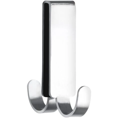 WENKO Crochet Double De Paroi De Douche Vieste, Crochet Paroi De Douche Pour Suspendre Peignoirs Et Serviettes, Acier Inoxydable, 2x7x5,5 Cm, Mat 3 WENKO Crochet Double De Paroi De Douche Vieste, Crochet Paroi De Douche Pour Suspendre Peignoirs Et Serviettes, Acier Inoxydable, 2x7x5,5 Cm, Mat