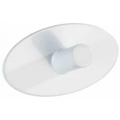 WENKO Crochet Mural Porte Serviette Piceno, Crochet Porte Serviette Pour La Salle De Bain, Fixation Sans Perçage Adhésive, Lot De 2, Acier Inox, 6,5x3,6x2,8 Cm, Blanc Mat