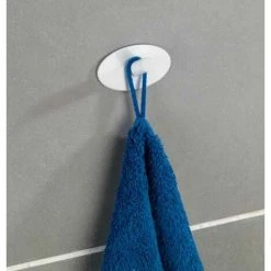 WENKO Crochet Mural Porte Serviette Piceno, Crochet Porte Serviette Pour La Salle De Bain, Fixation Sans Perçage Adhésive, Lot De 2, Acier Inox, 6,5x3,6x2,8 Cm, Blanc Mat -WENKO Soldes 16526426 4
