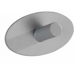 WENKO Crochet Mural Porte Serviette Piceno, Crochet Porte Serviette Pour La Salle De Bain, Fixation Sans Perçage Adhésive, Lot De 2, Acier Inox, 6,5x3,6x2,8 Cm, Gris Mat