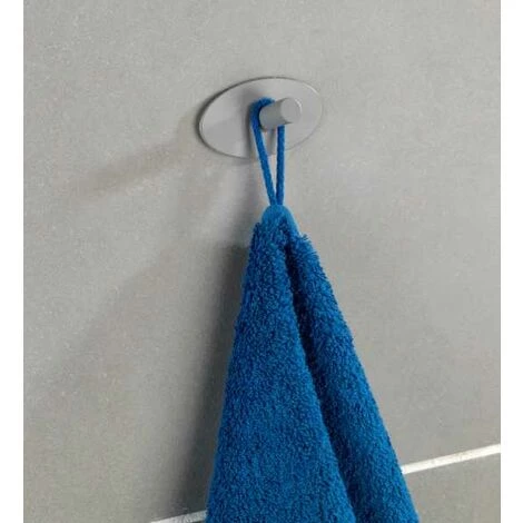 WENKO Crochet Mural Porte Serviette Piceno, Crochet Porte Serviette Pour La Salle De Bain, Fixation Sans Perçage Adhésive, Lot De 2, Acier Inox, 6,5x3,6x2,8 Cm, Gris Mat 6 WENKO Crochet Mural Porte Serviette Piceno, Crochet Porte Serviette Pour La Salle De Bain, Fixation Sans Perçage Adhésive, Lot De 2, Acier Inox, 6,5x3,6x2,8 Cm, Gris Mat – Image 4