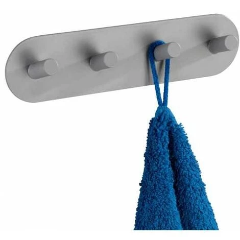 WENKO Réglette De 4 Crochets Quadro Gris Mat 3 WENKO Réglette De 4 Crochets Quadro Gris Mat