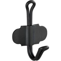 WENKO Crochet Porte Manteau Nostalgie, Patère Porte Manteau, Design Vintage, Fixation Adhésive, Acier, 6x8,5x5 Cm, Noir Mat