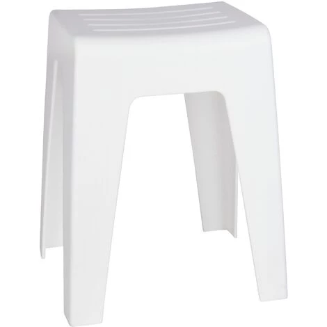 WENKO Tabouret Salle De Bain Blanc Kumba, Tabouret Douche, Plastique, 38x47x32 Cm, Blanc 3 WENKO Tabouret Salle De Bain Blanc Kumba, Tabouret Douche, Plastique, 38x47x32 Cm, Blanc