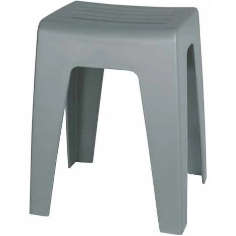 WENKO Tabouret Salle De Bain Blanc Kumba, Tabouret Douche, Plastique, 38x47x32 Cm, Gris 4 WENKO Tabouret Salle De Bain Blanc Kumba, Tabouret Douche, Plastique, 38x47x32 Cm, Gris – Image 2