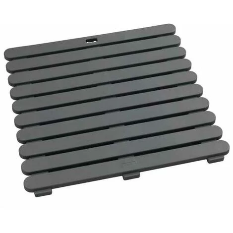 WENKO Caillebotis Salle De Bain, Caillebotis De Douche Antidérapant, Usage Intérieur Et Extérieur, Plastique, 55x55 Cm, Gris 4 WENKO Caillebotis Salle De Bain, Caillebotis De Douche Antidérapant, Usage Intérieur Et Extérieur, Plastique, 55x55 Cm, Gris – Image 2