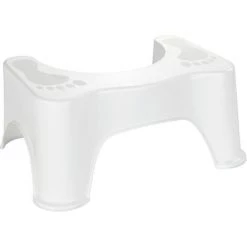 WENKO Tabouret Physiologique WC Secura,Tabouret Pour Wc, Plastique, 48x20,5x33,5 Cm, Blanc