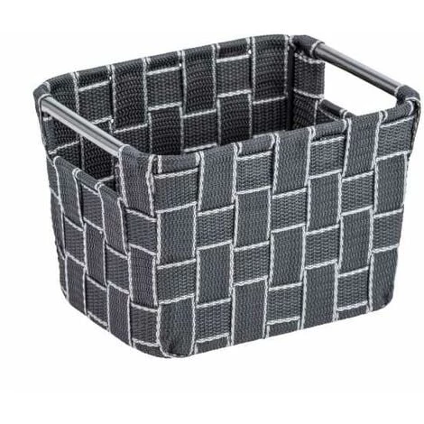 WENKO Panier De Rangement Avec Poignée Métallique Fedra S, Corbeille De Rangement Salle De Bain, Polypropylène, 20x13x15 Cm, Anthracite 3 WENKO Panier De Rangement Avec Poignée Métallique Fedra S, Corbeille De Rangement Salle De Bain, Polypropylène, 20x13x15 Cm, Anthracite