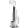 WENKO Serviteur WC Rivalta, Brosse WC Et Dérouleur Papier Toilette, Acier Inox - Verre Trempé, 18x70x23 Cm, Brillant - Noir 1 WENKO Serviteur WC Rivalta, Brosse WC Et Dérouleur Papier Toilette, Acier Inox - Verre Trempé, 18x70x23 Cm, Brillant - Noir -WENKO Soldes 16526540 1