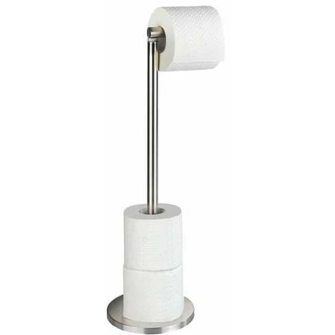 WENKO Support Papier Toilette 2en1, Porte Papier Toilette Et Dérouleur Papier Toilette, Acier Inox, 21x55x17 Cm, Mat 4 WENKO Support Papier Toilette 2en1, Porte Papier Toilette Et Dérouleur Papier Toilette, Acier Inox, 21x55x17 Cm, Mat – Image 2