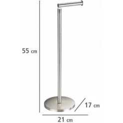 WENKO Support Papier Toilette 2en1, Porte Papier Toilette Et Dérouleur Papier Toilette, Acier Inox, 21x55x17 Cm, Mat 9 WENKO Support Papier Toilette 2en1, Porte Papier Toilette Et Dérouleur Papier Toilette, Acier Inox, 21x55x17 Cm, Mat -WENKO Soldes 16526552 3