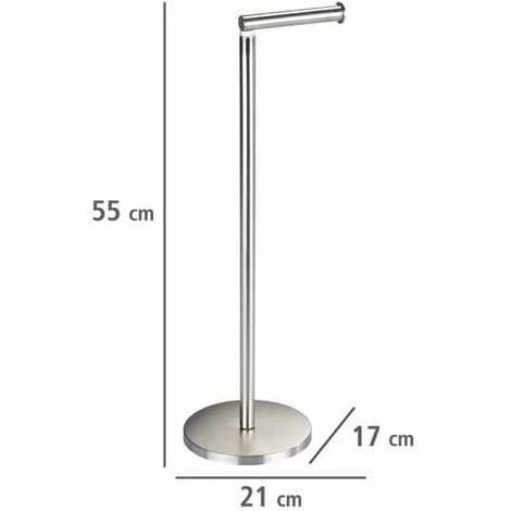 WENKO Support Papier Toilette 2en1, Porte Papier Toilette Et Dérouleur Papier Toilette, Acier Inox, 21x55x17 Cm, Mat 5 WENKO Support Papier Toilette 2en1, Porte Papier Toilette Et Dérouleur Papier Toilette, Acier Inox, 21x55x17 Cm, Mat – Image 3