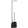 WENKO Serviteur WC Sur Pied 2en1 Avola, Brosse WC Et Dérouleur Papier Toilette, Acier Inox, 13x66,5x16 Cm, Noir 2 WENKO Serviteur WC Sur Pied 2en1 Avola, Brosse WC Et Dérouleur Papier Toilette, Acier Inox, 13x66,5x16 Cm, Noir -WENKO Soldes 16526572 1