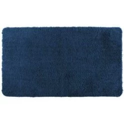 WENKO Tapis De Bain Belize, Tapis Salle De Bain, épais Et Confortable, Polyester Microfibre, 55x65 Cm, Bleu