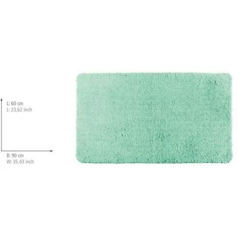 WENKO Tapis De Bain Belize, Tapis Salle De Bain, épais Et Confortable, Polyester Microfibre, 60x90 Cm, Turquoise 4 WENKO Tapis De Bain Belize, Tapis Salle De Bain, épais Et Confortable, Polyester Microfibre, 60x90 Cm, Turquoise – Image 2