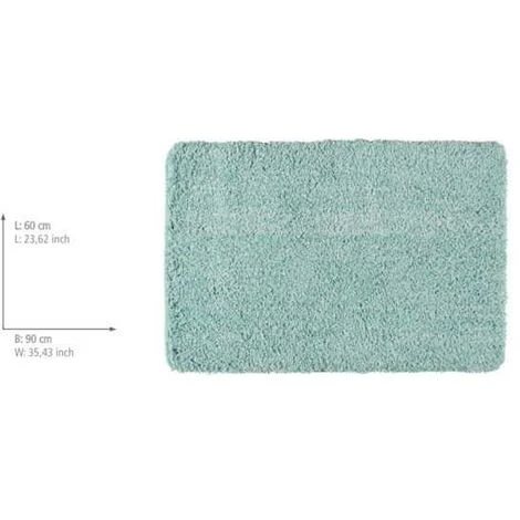 WENKO Tapis De Bain Mélange, Tapis Salle De Bain, 30 Mm D'épaisseur, Polyester Microfibre, 60x90 Cm, Turquoise 4 WENKO Tapis De Bain Mélange, Tapis Salle De Bain, 30 Mm D'épaisseur, Polyester Microfibre, 60x90 Cm, Turquoise – Image 2