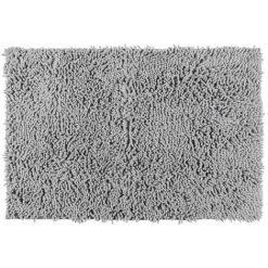 WENKO Tapis De Bain Chenille, Tapis Salle De Bain, 30 Mm D'épaisseur, Polyester, 50x80 Cm, Gris Clair