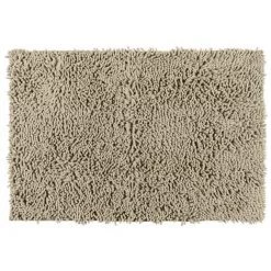 WENKO Tapis De Bain Chenille, Tapis Salle De Bain, 30 Mm D'épaisseur, Polyester, 50x80 Cm, Sable
