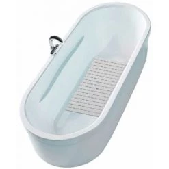 WENKO Tapis De Baignoire Arinos, Tapis De Bain Antidérapant à Ventouses, Plastique, 63x40 Cm, Blanc -WENKO Soldes 16526769 2