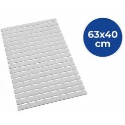 WENKO Tapis De Baignoire Arinos, Tapis De Bain Antidérapant à Ventouses, Plastique, 63x40 Cm, Blanc -WENKO Soldes 16526769 3