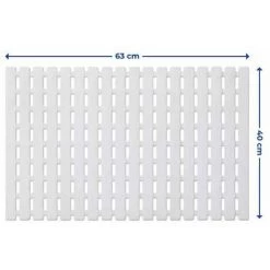 WENKO Tapis De Baignoire Arinos, Tapis De Bain Antidérapant à Ventouses, Plastique, 63x40 Cm, Blanc -WENKO Soldes 16526769 4