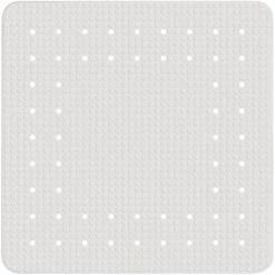 WENKO Tapis De Douche Mirasol, Tapis De Bain Antidérapant, Caoutchouc, 54x54 Cm, Blanc