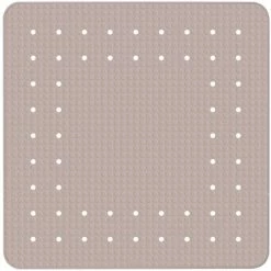 WENKO Tapis De Douche Mirasol, Tapis De Bain Antidérapant, Caoutchouc, 54x54 Cm, Taupe
