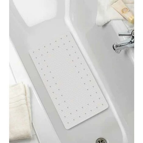 WENKO Tapis De Baignoire Mirasol, Tapis De Bain Antidérapant, Caoutchouc, 69x39 Cm, Blanc 4 WENKO Tapis De Baignoire Mirasol, Tapis De Bain Antidérapant, Caoutchouc, 69x39 Cm, Blanc – Image 2