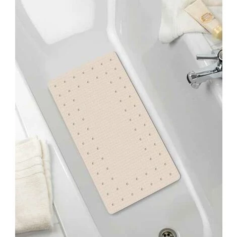 WENKO Tapis De Baignoire Mirasol, Tapis De Bain Antidérapant, Caoutchouc, 69x39 Cm, Beige 4 WENKO Tapis De Baignoire Mirasol, Tapis De Bain Antidérapant, Caoutchouc, 69x39 Cm, Beige – Image 2