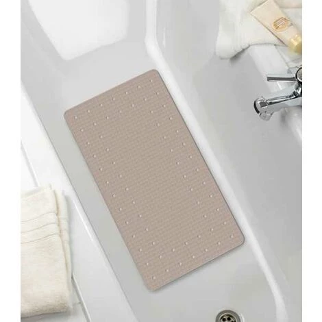WENKO Tapis De Baignoire Mirasol, Tapis De Bain Antidérapant, Caoutchouc, 69x39 Cm, Taupe 4 WENKO Tapis De Baignoire Mirasol, Tapis De Bain Antidérapant, Caoutchouc, 69x39 Cm, Taupe – Image 2