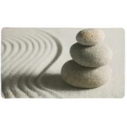 WENKO Tapis De Baignoire Sand And Stone, Tapis De Bain Antidérapant, Plastique, 70x40 Cm, Multicolore