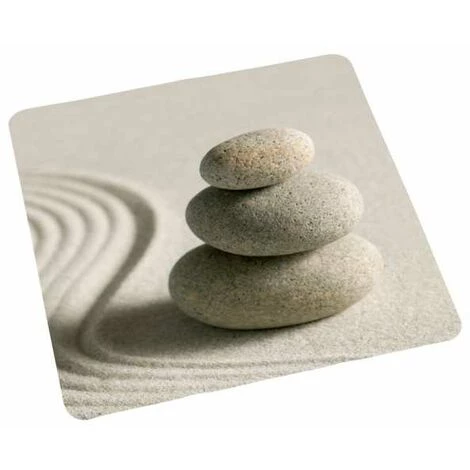 WENKO Tapis De Douche Sand And Stone, Tapis De Bain Antidérapant, Plastique, 54x54 Cm, Multicolore 5 WENKO Tapis De Douche Sand And Stone, Tapis De Bain Antidérapant, Plastique, 54x54 Cm, Multicolore – Image 3