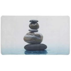 WENKO Tapis De Baignoire Meditation, Tapis De Bain Antidérapant, Plastique, 70x40 Cm, Multicolore