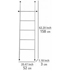 WENKO Echelle Porte Serviette Viva, Echelle Décorative Porte Serviette 5 Niveaux, Acier Inox, 52x158x3 Cm, Mat -WENKO Soldes 16526830 4