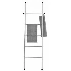 WENKO Echelle Porte Serviette Viva, Echelle Décorative Porte Serviette 5 Niveaux, Acier Inox, 52x158x3 Cm, Mat -WENKO Soldes 16526830 5