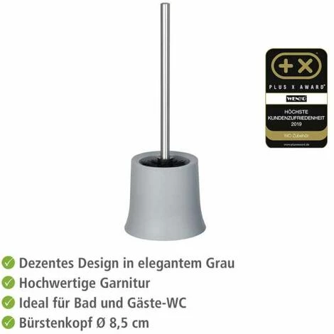 WENKO Brosse WC Basic Gris - Brosse WC Noire, Excellent Rapport Qualité/Prix, Polypropylène, 14x38x14 Cm, Gris 5 WENKO Brosse WC Basic Gris - Brosse WC Noire, Excellent Rapport Qualité/Prix, Polypropylène, 14x38x14 Cm, Gris – Image 3