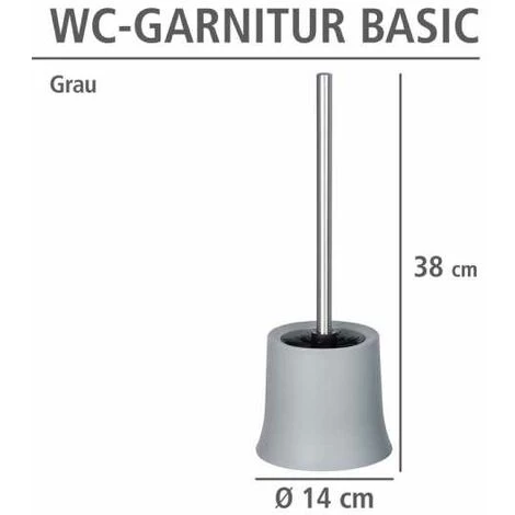WENKO Brosse WC Basic Gris - Brosse WC Noire, Excellent Rapport Qualité/Prix, Polypropylène, 14x38x14 Cm, Gris 6 WENKO Brosse WC Basic Gris - Brosse WC Noire, Excellent Rapport Qualité/Prix, Polypropylène, 14x38x14 Cm, Gris – Image 4