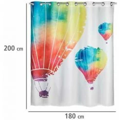 WENKO Rideau De Douche Antimoisissure In The Air Comfort Flex, Rideau De Douche Original, Lavable En Machine Et Waterproof, 10 Anneaux Rideau De Douche Intégrés, Polyester, 180x200 Cm, Multicolore 11 WENKO Rideau De Douche Antimoisissure In The Air Comfort Flex, Rideau De Douche Original, Lavable En Machine Et Waterproof, 10 Anneaux Rideau De Douche Intégrés, Polyester, 180x200 Cm, Multicolore -WENKO Soldes 16526844 5