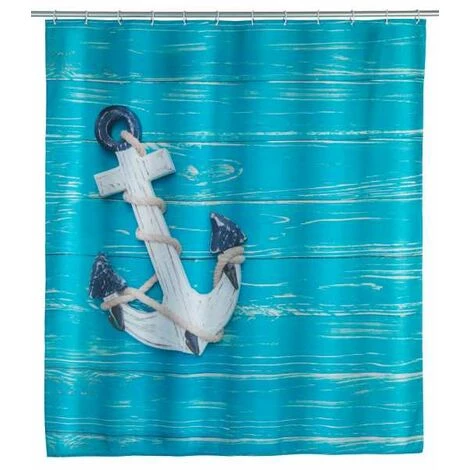 WENKO Rideau De Douche Original Aboard, Rideau De Douche 180x200 Cm, Lavable En Machine Et Waterproof, 12 Anneaux Rideau De Douche En Plastique Blanc Inclus, Polyester, 180x200 Cm, Multicolore 3 WENKO Rideau De Douche Original Aboard, Rideau De Douche 180x200 Cm, Lavable En Machine Et Waterproof, 12 Anneaux Rideau De Douche En Plastique Blanc Inclus, Polyester, 180x200 Cm, Multicolore