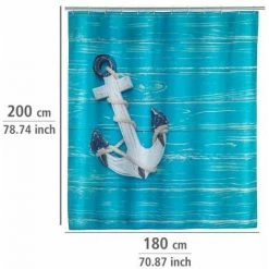 WENKO Rideau De Douche Original Aboard, Rideau De Douche 180x200 Cm, Lavable En Machine Et Waterproof, 12 Anneaux Rideau De Douche En Plastique Blanc Inclus, Polyester, 180x200 Cm, Multicolore 11 WENKO Rideau De Douche Original Aboard, Rideau De Douche 180x200 Cm, Lavable En Machine Et Waterproof, 12 Anneaux Rideau De Douche En Plastique Blanc Inclus, Polyester, 180x200 Cm, Multicolore -WENKO Soldes 16526847 5