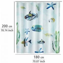 WENKO Rideau De Douche Original Aquaria, Rideau De Douche 180x200 Cm, Lavable En Machine Et Waterproof, 12 Anneaux Rideau De Douche En Plastique Blanc Inclus, Polyester, 180x200 Cm, Multicolore 11 WENKO Rideau De Douche Original Aquaria, Rideau De Douche 180x200 Cm, Lavable En Machine Et Waterproof, 12 Anneaux Rideau De Douche En Plastique Blanc Inclus, Polyester, 180x200 Cm, Multicolore -WENKO Soldes 16526850 5