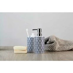 WENKO Porte Brosse à Dent Lorca, Gobelet Salle De Bain, Céramique Avec Impression, Ø 6,5x11 Cm, Bleu - Blanc 11 WENKO Porte Brosse à Dent Lorca, Gobelet Salle De Bain, Céramique Avec Impression, Ø 6,5x11 Cm, Bleu - Blanc -WENKO Soldes 16526865 5