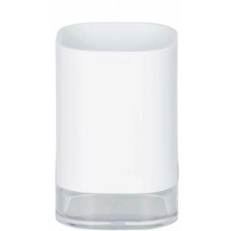 WENKO Support Brosse à Dent Oria, Gobelet Salle De Bain, Porte Brosse à Dent, Plastique Sans BPA, 7,5x11,5x7,5 Cm, Blanc 3 WENKO Support Brosse à Dent Oria, Gobelet Salle De Bain, Porte Brosse à Dent, Plastique Sans BPA, 7,5x11,5x7,5 Cm, Blanc