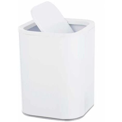 WENKO Poubelle Salle De Bain Oria, Petite Poubelle Capacité 7L, Plastique Sans BPA, 19,5x25x19,5 Cm, Blanc 3 WENKO Poubelle Salle De Bain Oria, Petite Poubelle Capacité 7L, Plastique Sans BPA, 19,5x25x19,5 Cm, Blanc